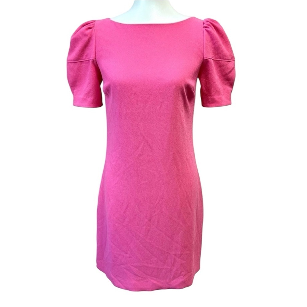 NWT Trina Turk Bubblegum Pop Pink Puffy Sleeve Bloom Shift Dress